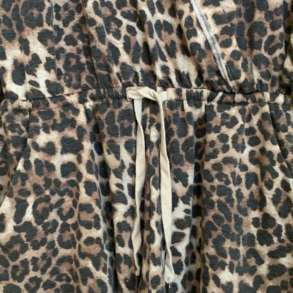 Ella Blue Leopard Relaxed Fit Loungewear Comfy Kimono One Piece Romper Shorts S - Picture 8 of 17